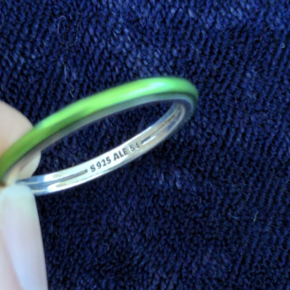 Size 7 Pandora Stackable Band Ring In Irish Green, New In Box - Picture 4 of 8